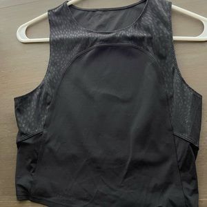 Lululemon workout top with black detail.